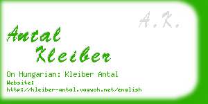 antal kleiber business card